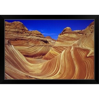 "The Wave bordering blue sky, Paria Wilderness Area, Utah" Black Framed